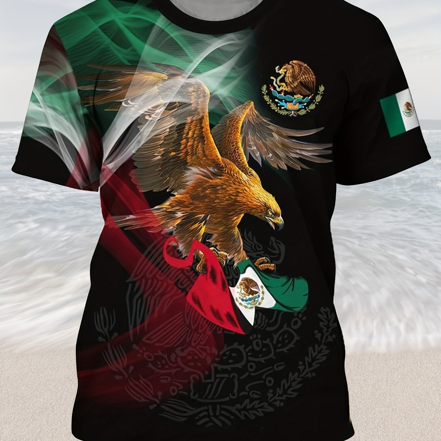 Eagle Pattern Print Men's Short Sleeve T-shirt Graphic Tee