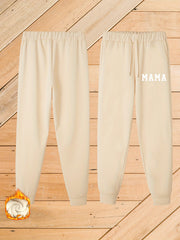 Women's Plus Size Casual Pants with Fleece Liner and Drawstring