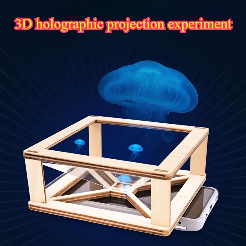 Wooden DIY 3D Holographic Projector Kit Science Experiment