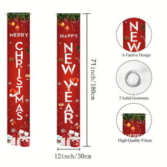 Christmas Door Banner Porch Decor 182x30cm