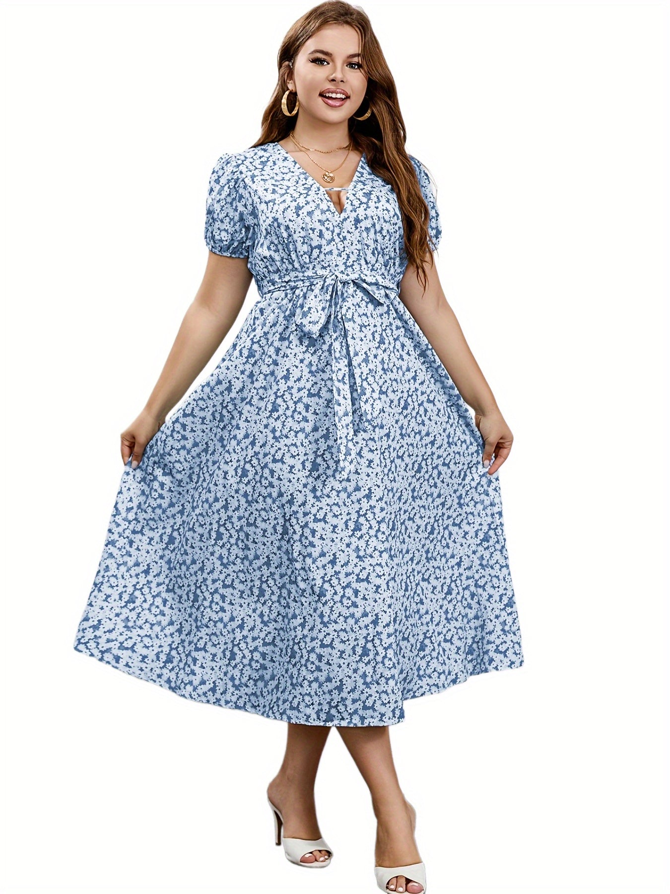  Women's Ombre & Gingham Print Maxi Dress