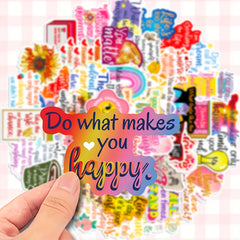 50 Inspirational Quotes Vinyl Stickers Self Adhesive DIY Journaling