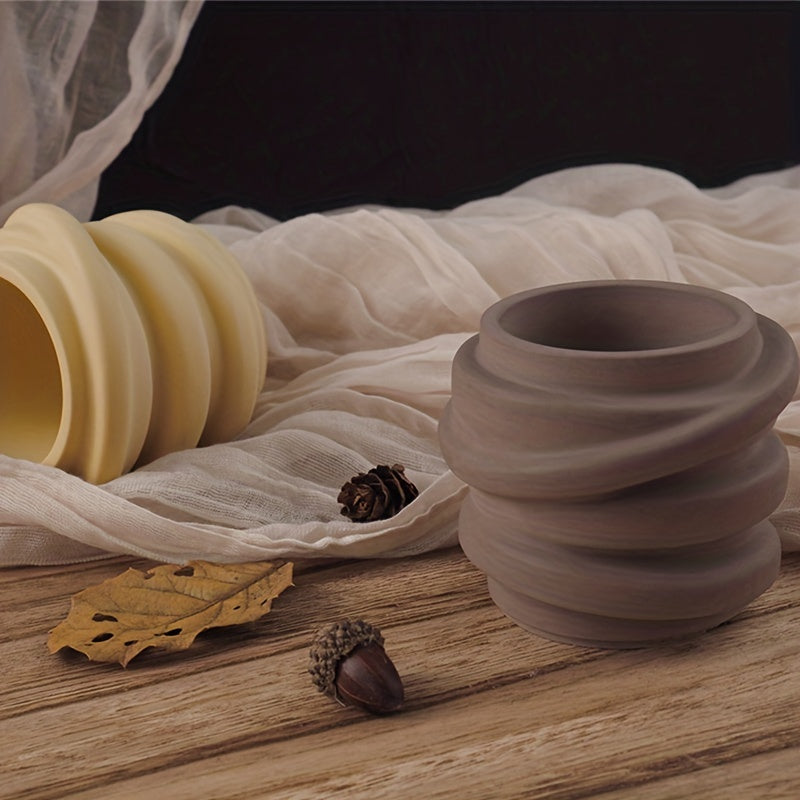 DIY Gypsum Candle Holder Silicone Mold for Wax Making