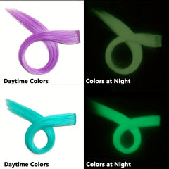 4-Piece Glowing Hairpieces for Nighttime Events, Music Festivals, and Clubs