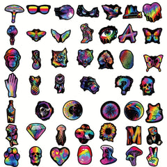 50pcs Cartoon Rainbow Doodle Stickers for DIY Teens and Adults