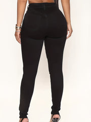 Women's Plus Solid Slim Fit Medium Stretch Comfort Denim Pants