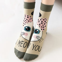 Funny Pattern Mid Tube Socks for Women