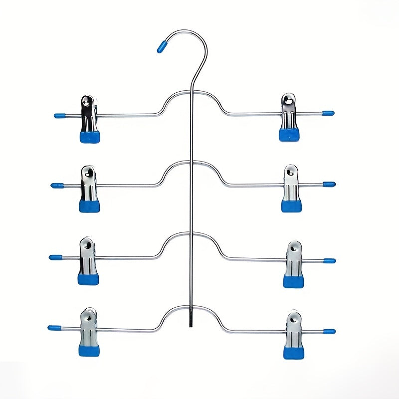 4 Tier Metal Skirt Hanger Pants Hanger Space Saving Non Slip Grip