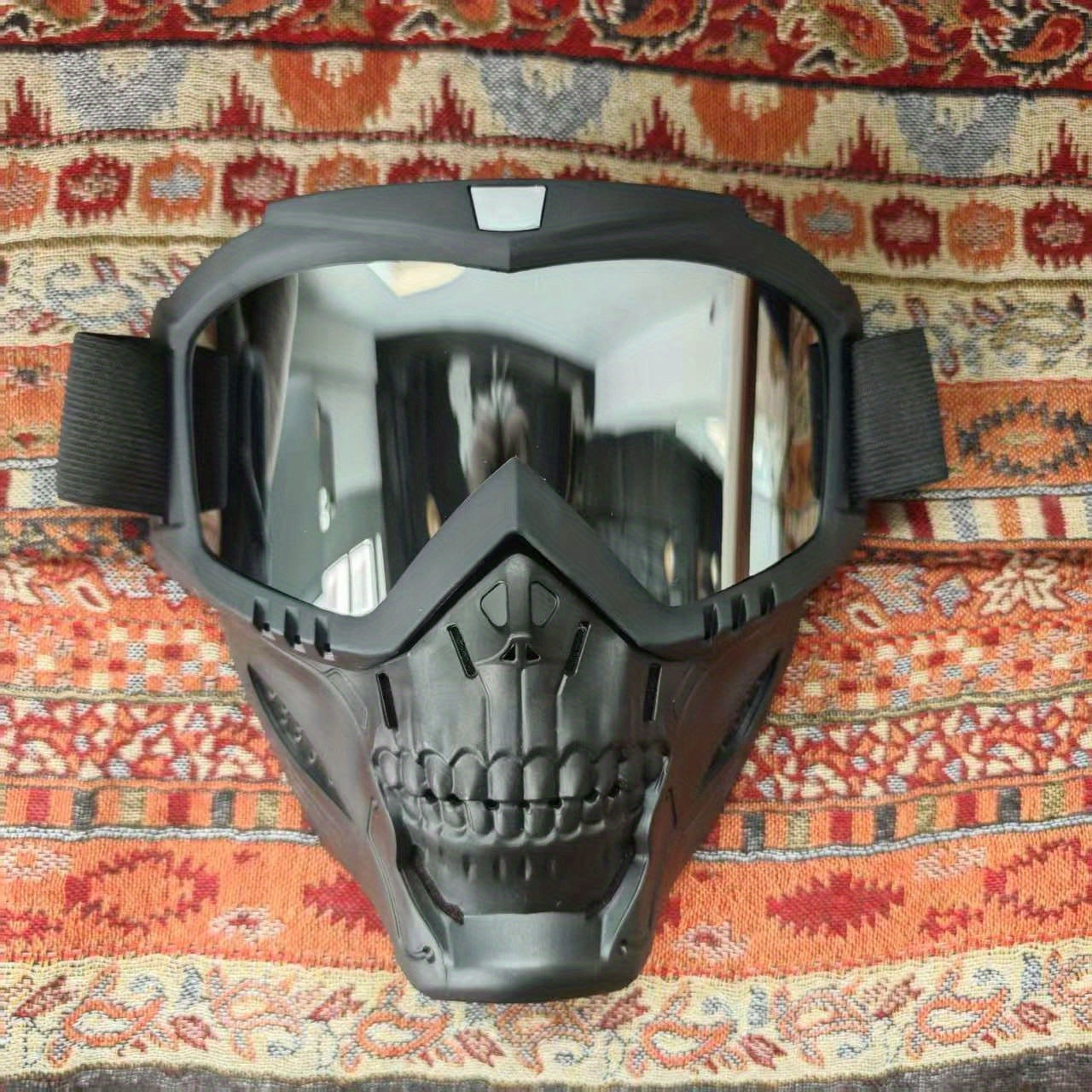 Skull Mask with Reflective Goggles for Halloween & Horror Party