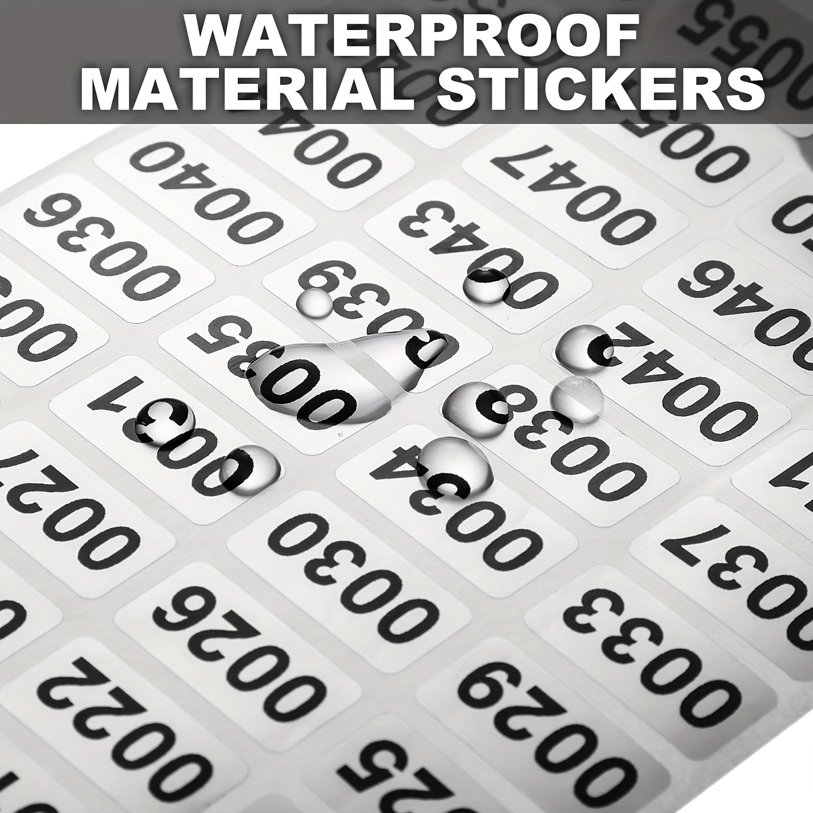 Consecutive Number Label Stickers Waterproof Inventory Number Stickers