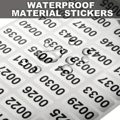 Consecutive Number Label Stickers Waterproof Inventory Number Stickers