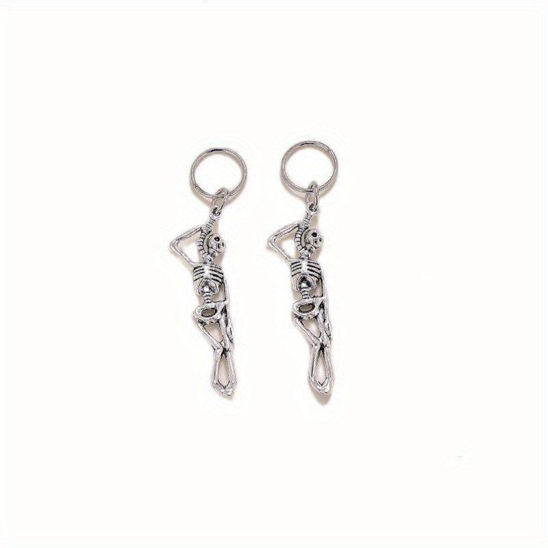 Gothic Style Hair Ring Charm Flame Snake Skeleton Pattern Dreadlock Braid Hair