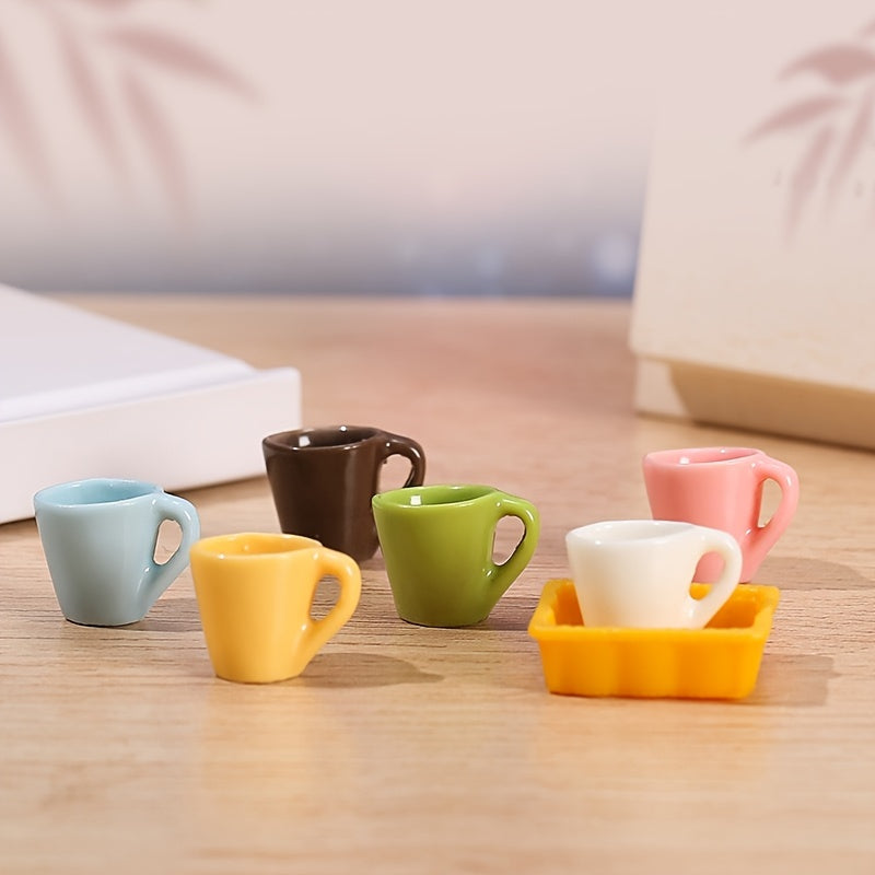 3pcs Mini Model Six Cup Resin Plate Micro Landscape Decorations DIY Toys