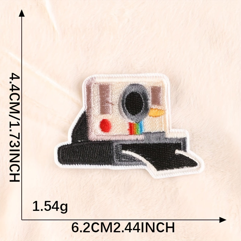 4pcs Cartoon Camera Embroidery Badge Patches Hat Accessories Sticker
