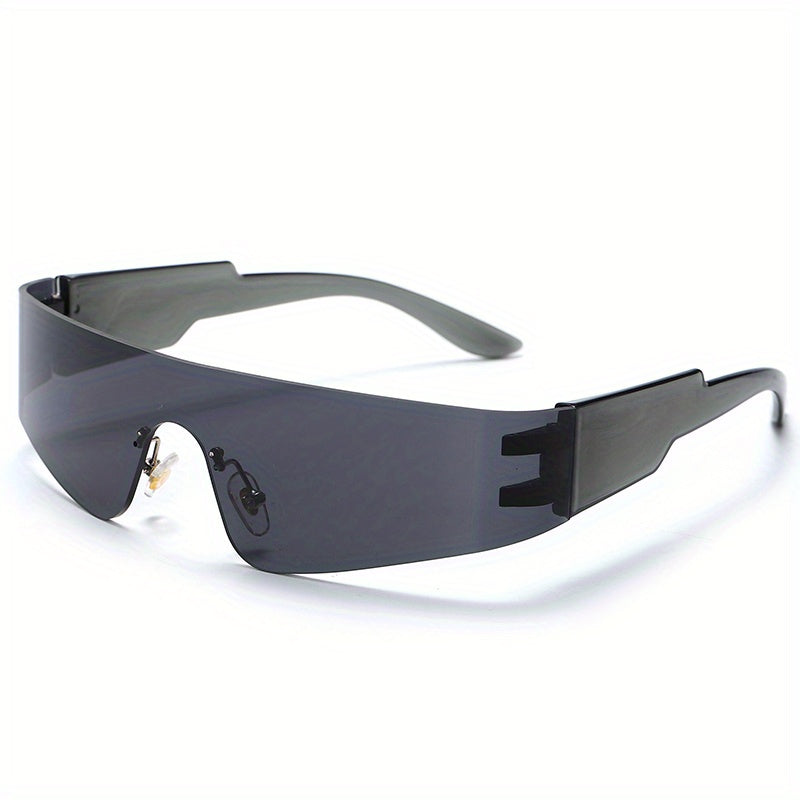 Y2K Rimless Sunglasses Futuristic Cyberpunk UV400