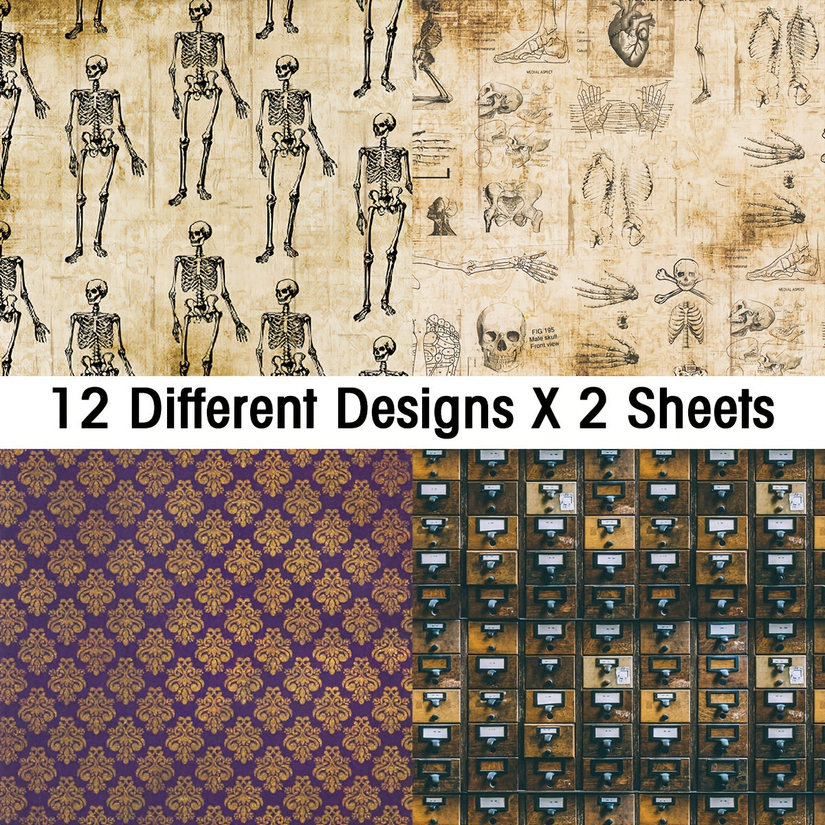 24pcs Halloween DIY Scrapbooking Paper for Card Making Album