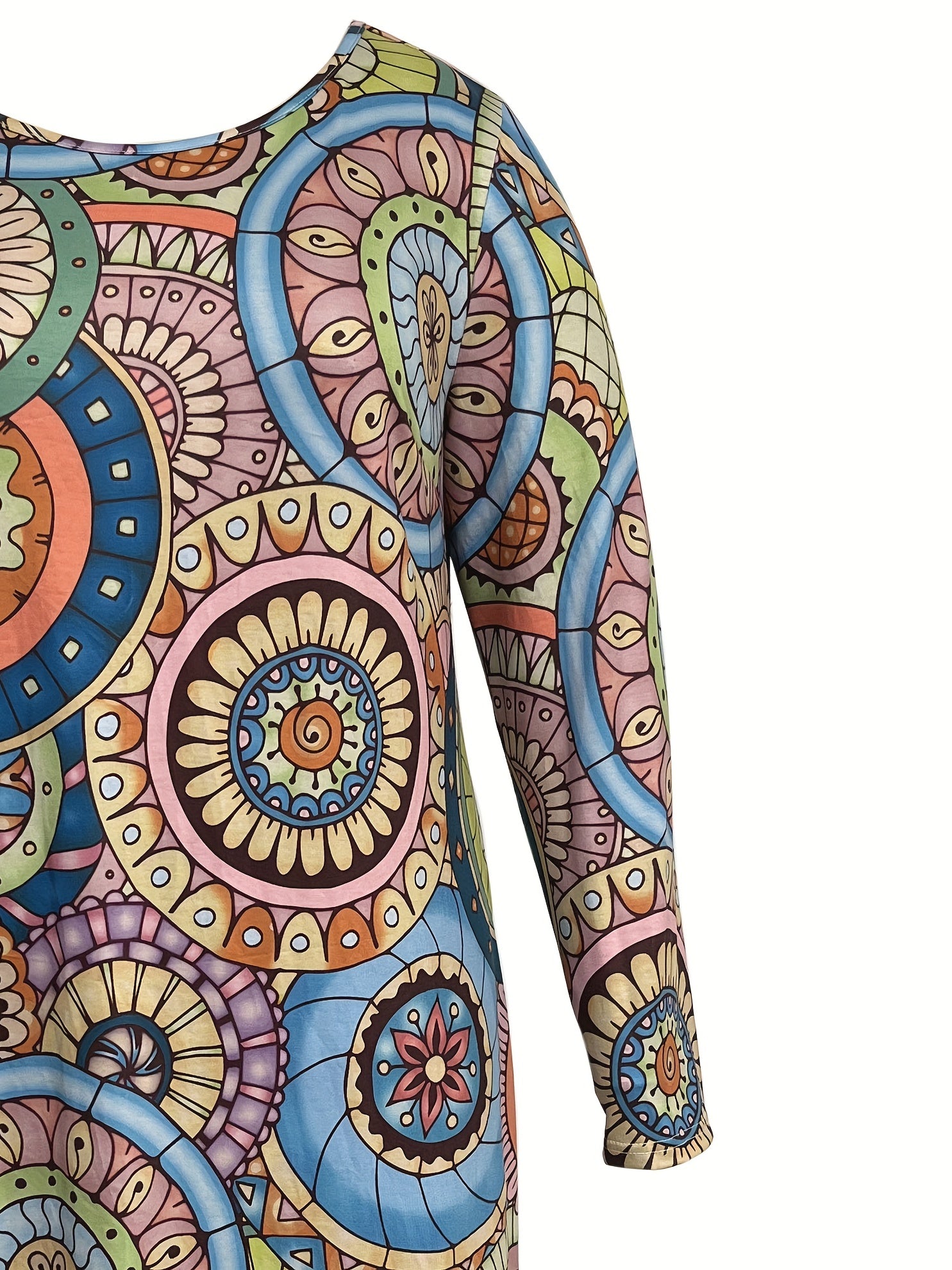  Retro Dress Women's Plus Madala Print Maxi Dress