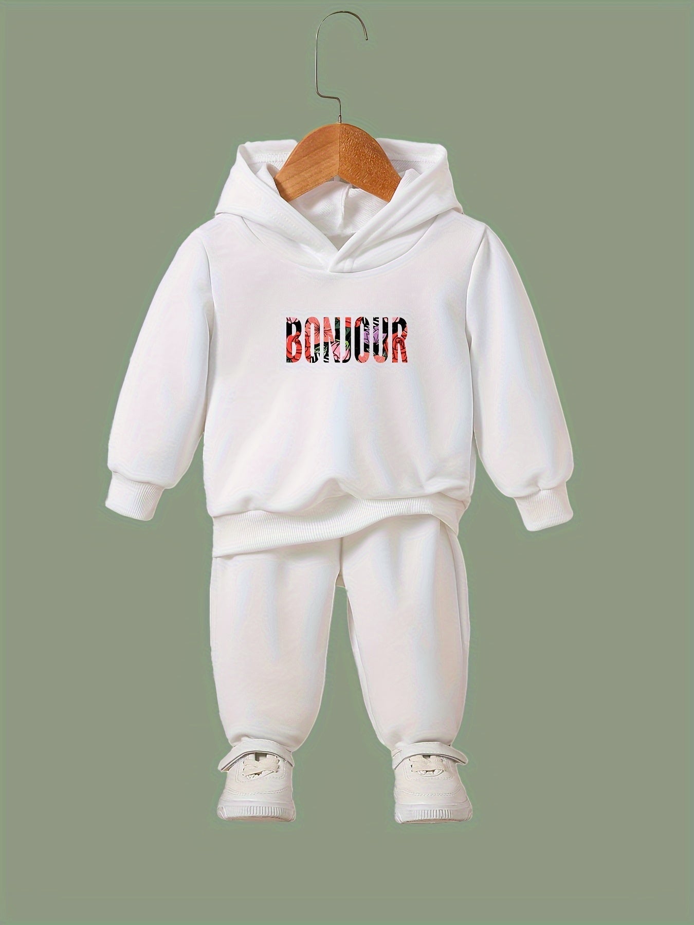 2pcs Letters Print Outfits Girls Hoodies Jogger Pants Set For Girls