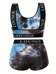  Tie Dye Letter Tape Bra & Panty Set