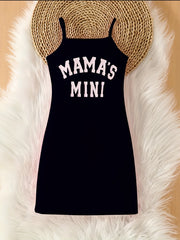 Ribbed Knit ''Mama's Mini'' Bodycon Cami Dress for Summer