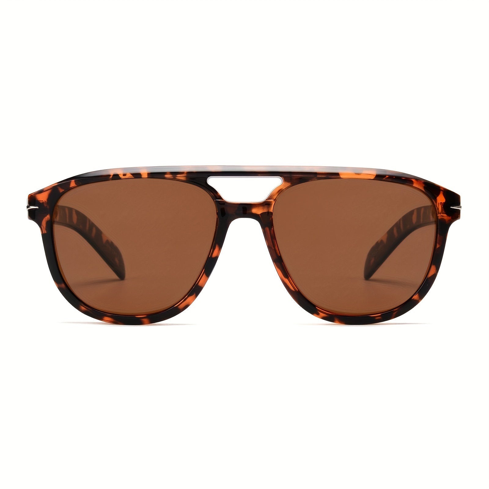 OUWEN Aviator Sunglasses Vintage Shades Tortoise Frame Brown Lenses