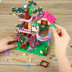 Creative Swing Villa Dream Friendship Tree House Building Block Model