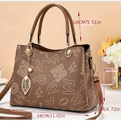 Vintage Pattern Handbag Classic Shoulder Work Bag Women's All Match Satchel Bag