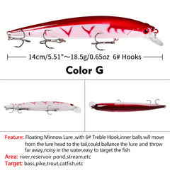 Lifelike Wobbler Fishing Lure 3D Eyes 18.5g Minnow Artificial Hard Bait Fishing