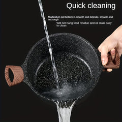 24cm Non Stick Aluminum Stone Pot w/Lid for Gas & Induction