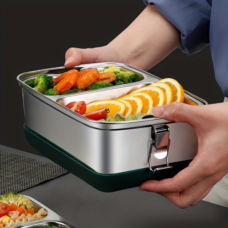 Large Capacity Stainless Steel Lunch Box 2000ml Double Layer Bento Box