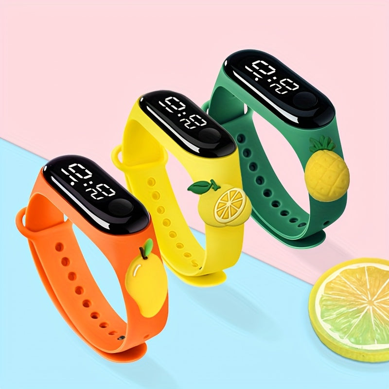 3pcs Fruit Garden Electronic Watch Gift Set for Students