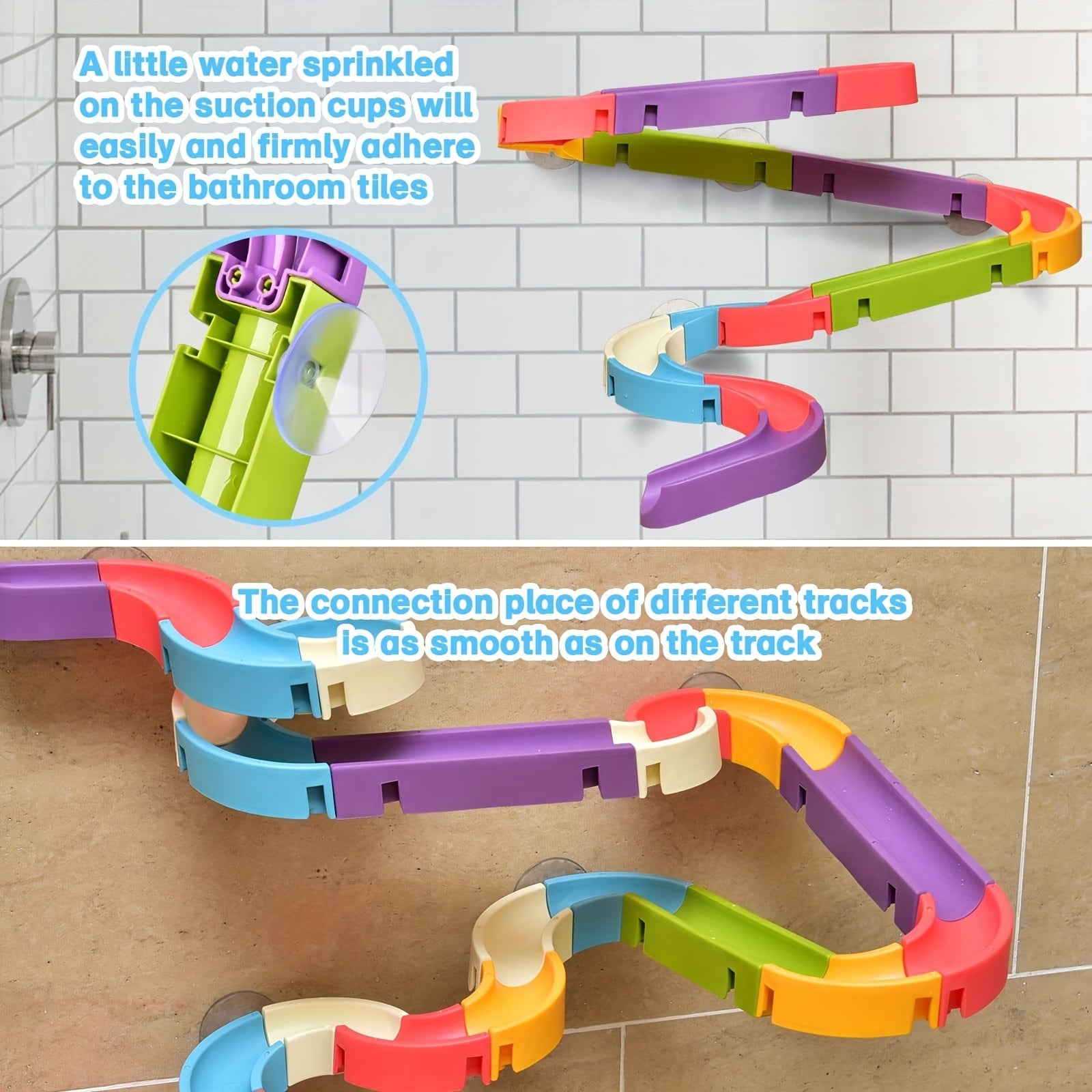 Toddler Bath Toy Mini Duck Water Slide & Ball Track