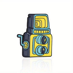 Camera Film Lens Enamel Brooch Cartoon Rabbit Bear Photo Lapel Pin