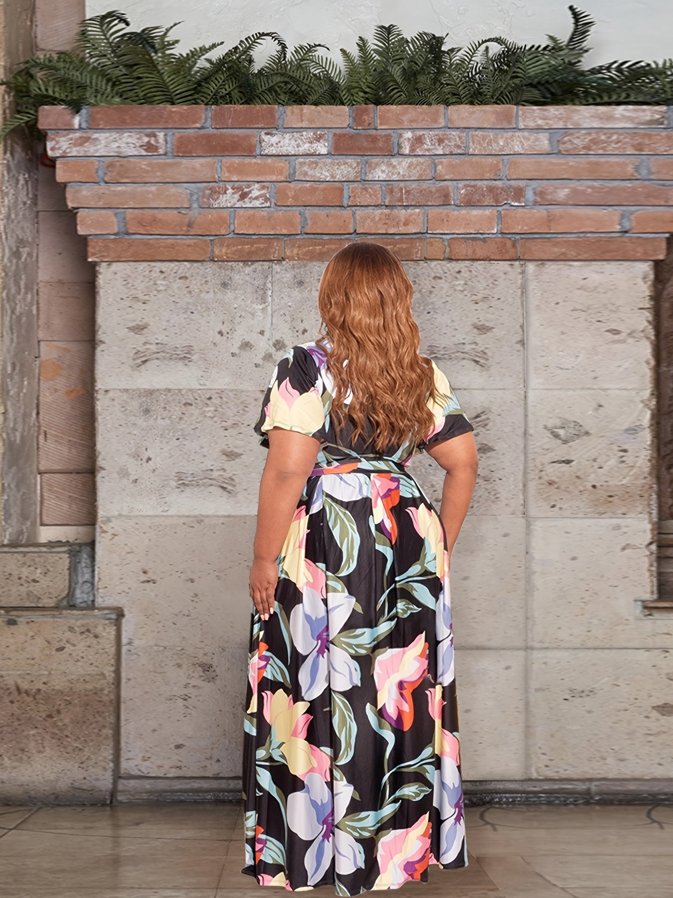  Floral Print Knot Front Crop Top & Maxi Skirt Set Co-ords