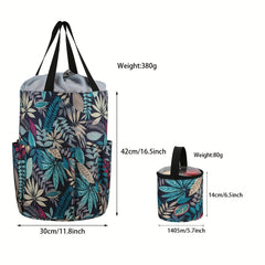2pcs Round Knitted Storage Bucket Bag Portable Handheld Storage Bag Drawstring