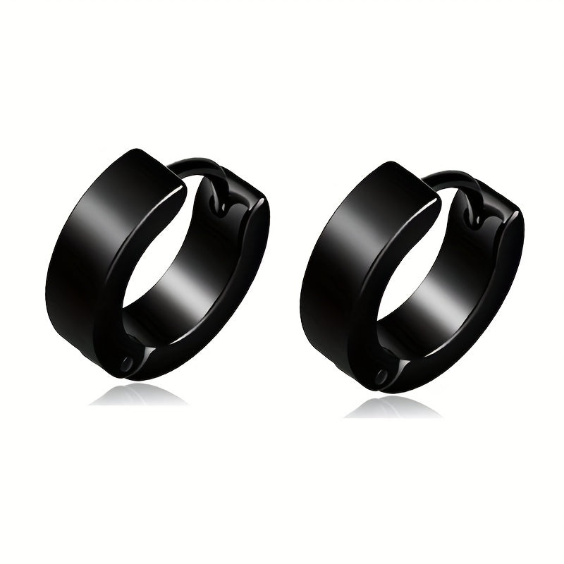 12pairs Steel Ear Studs Unisex Earrings Men Women