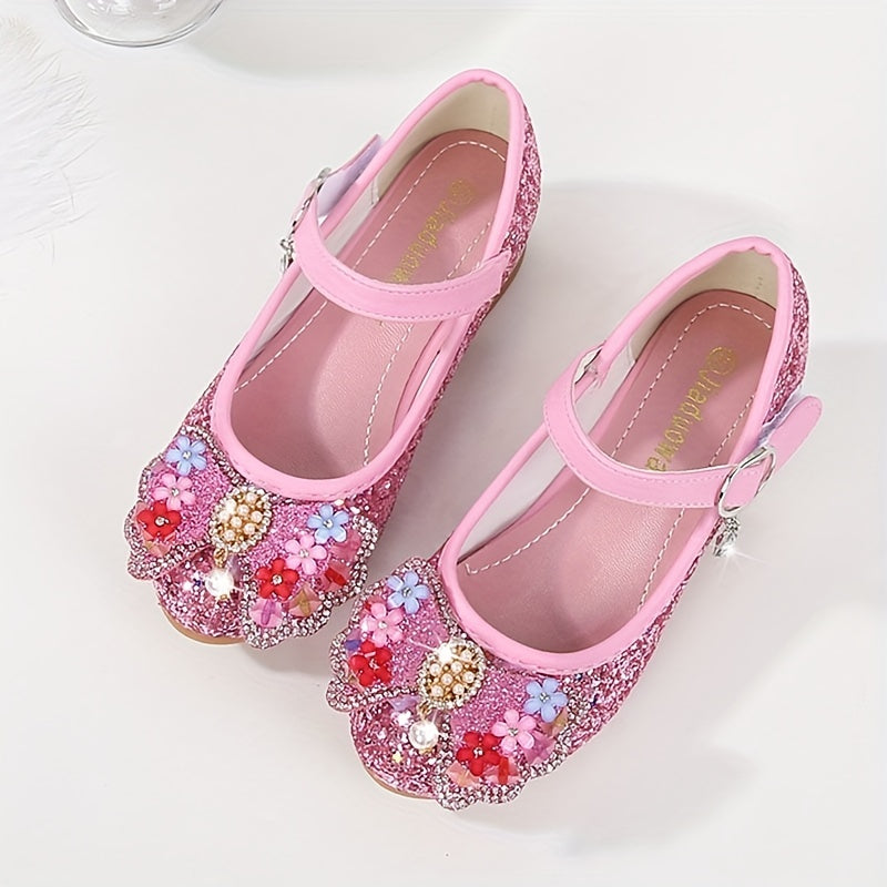 Girls' Cartoon Ballet Shoes With Bow Tie Lightweight Princess Sandals
