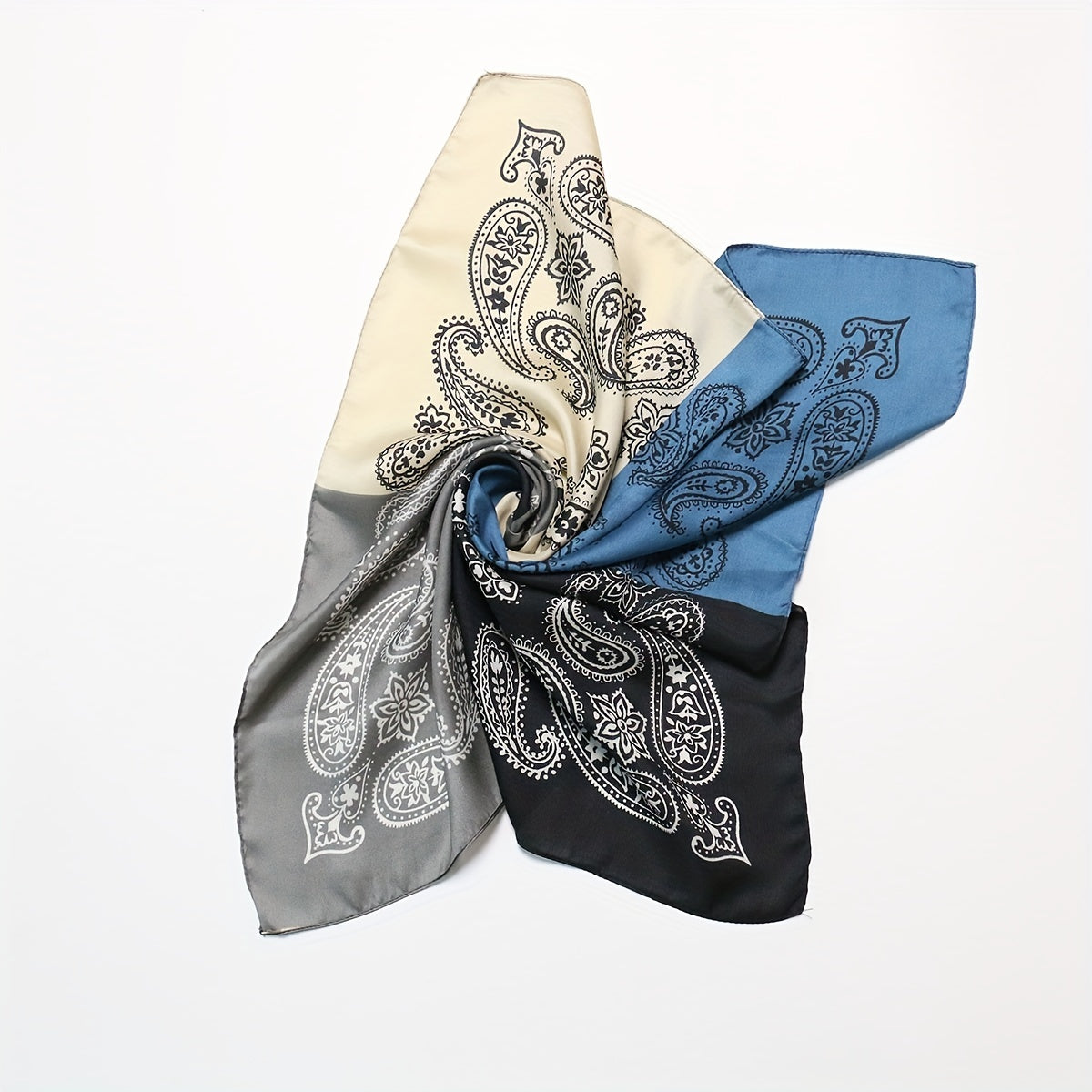 Paisley Print Bandana Square Scarf Neck Hair Accessory