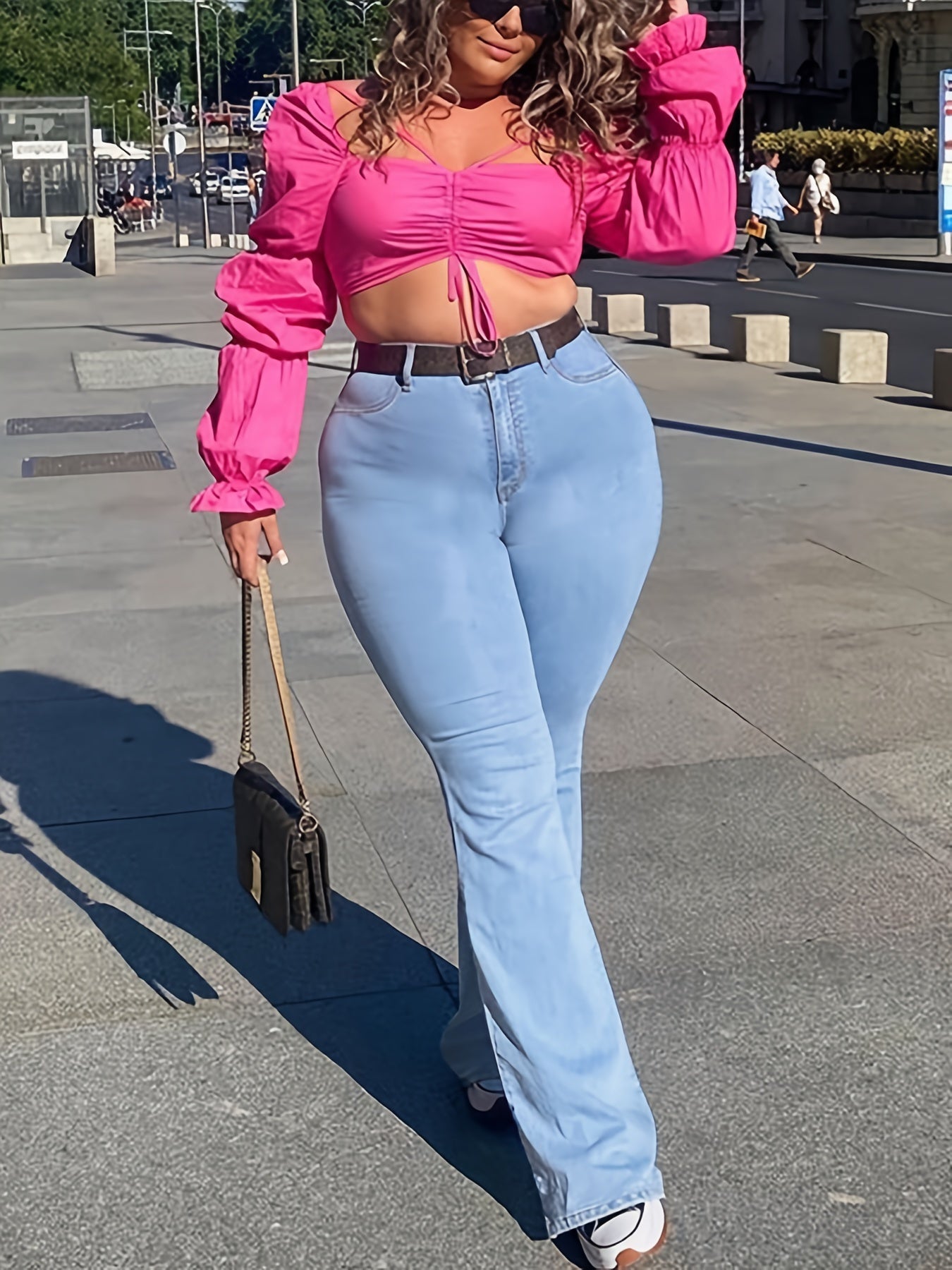  High Rise Flared Leg Jeans