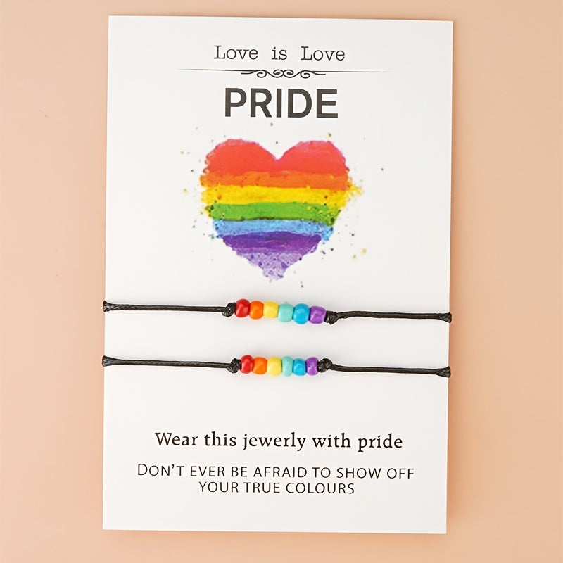 Rainbow Rice Beads Braided Bracelet