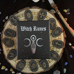 14pcs Wood Runes Stone Set Engraved Rune Symbol For Divination