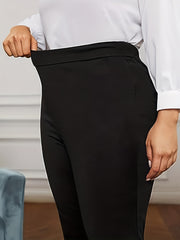  Flared Leg Trousers High Rise Stretch Pants
