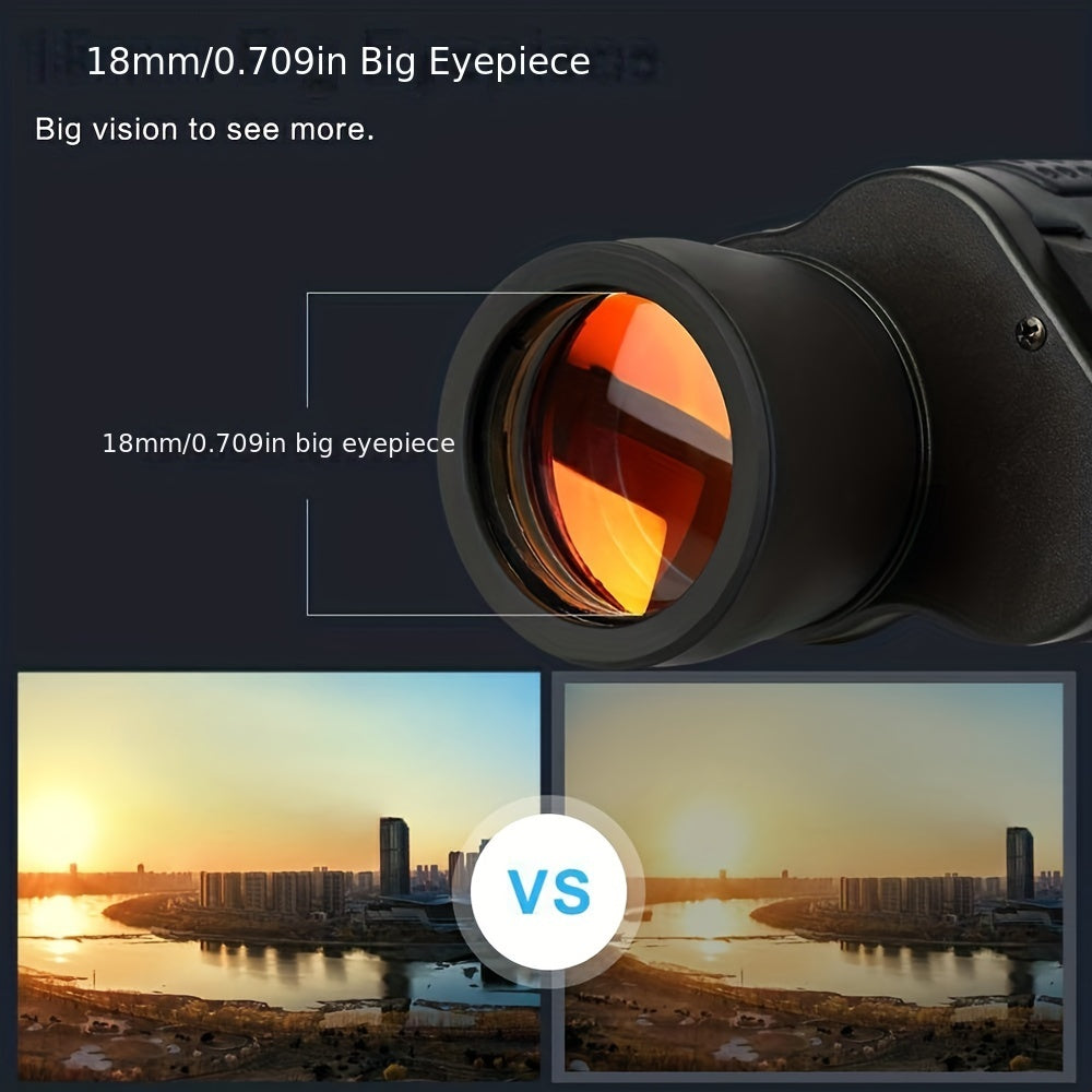 60x60 Compact Binoculars HD Portable Binoculars Low Light Night Vision