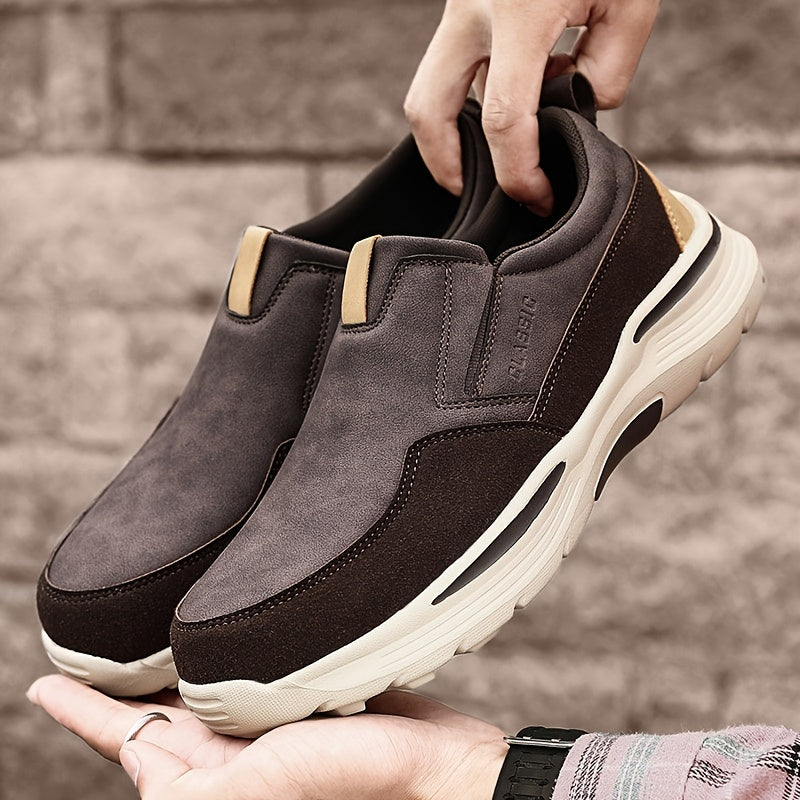 Men's Platform Loafers Comfort Slip On Casual Shoes