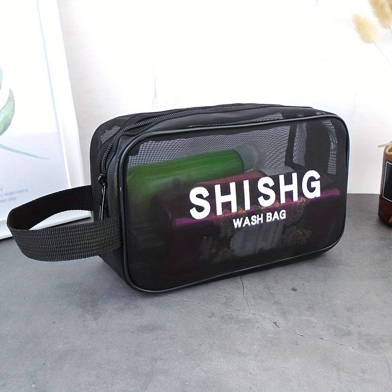 Portable Mesh Toiletry Bag Cosmetic Bag Travel Storage Bag