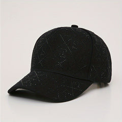 Rhinestone Letter Decor Baseball Cap Cotton Adjustable Dad Hats