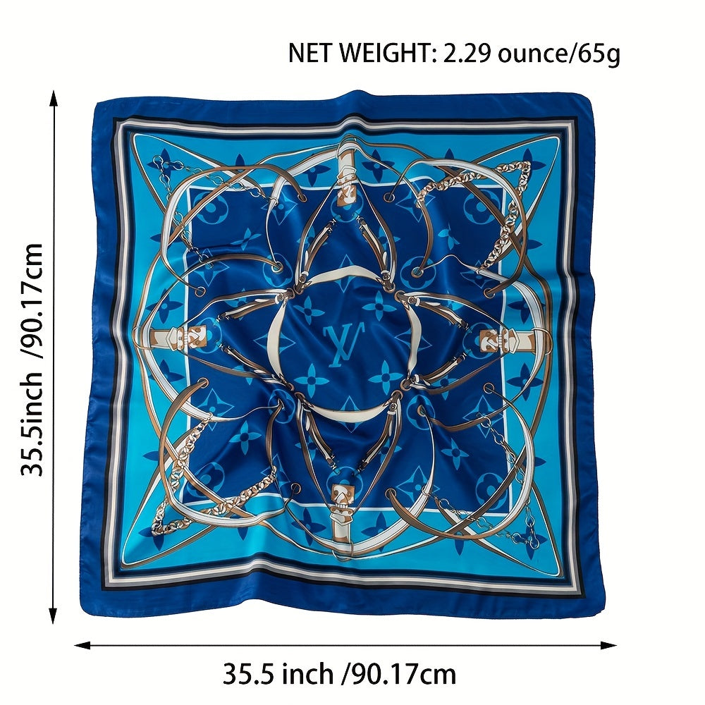 Geometric Flower Pattern Square Scarf
