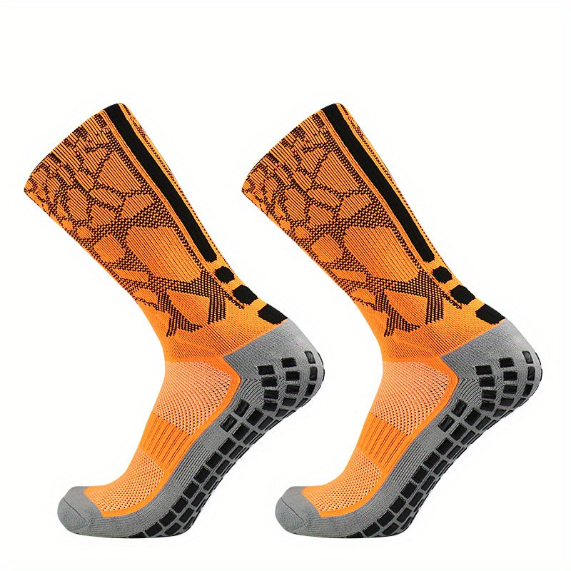Thickened Non slip Silicone Football Socks - Breathable Mid-calf Athletic Socks