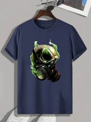 Skull Print Men's Graphic T shirt for Summer