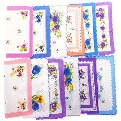 10pcs Vintage Handkerchiefs Party Favors